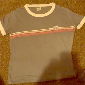 Grey with pink stripes shirt